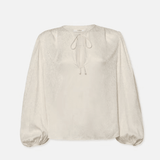 FRAME Cinched Sleeve Popover Blouse