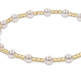 E Newton Classic Sincerity Pattern 4mm Bead Bracelet Pearl