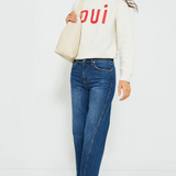 Cream with Bright Poppy Oui Sweatshirt