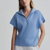 Varley Rory Half Zip Knit Ashley Blue