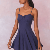 LoveShackFancy Shai Dress Navy