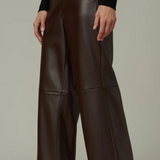 Joe's Jeans The Mia Vegan Leather Crop Trouser Coffee Bean