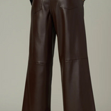 Joe's Jeans The Mia Vegan Leather Crop Trouser Coffee Bean