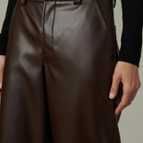 Joe's Jeans The Mia Vegan Leather Crop Trouser Coffee Bean