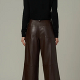 Joe's Jeans The Mia Vegan Leather Crop Trouser Coffee Bean