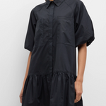 Simkhai Crissy Cotton Poplin Dress Black