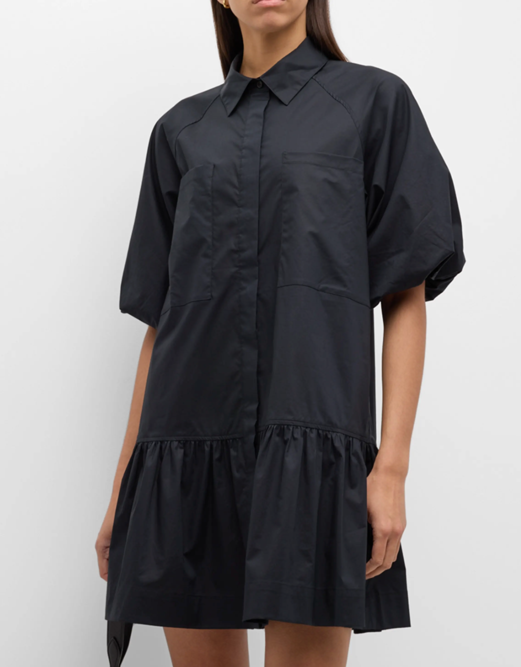 Simkhai Crissy Cotton Poplin Dress Black