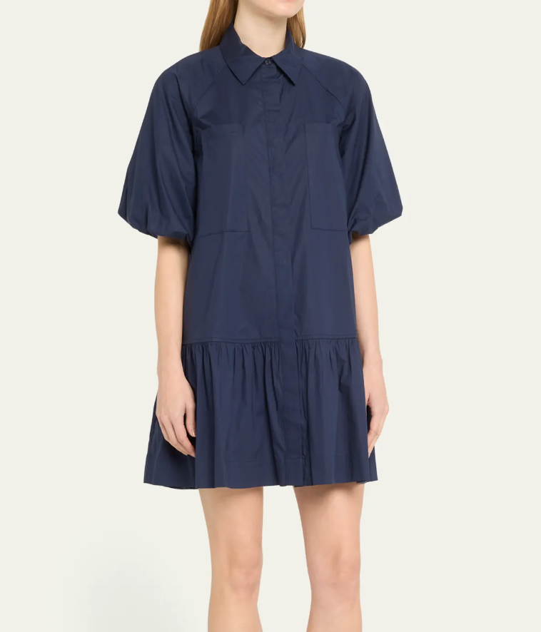 Simkhai Crissy Cotton Poplin Dress Midnight