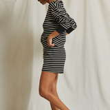 Bennie Short Black & Natural Stripe