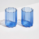 Blue Wave Glasses Set of 2