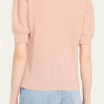 FRAME Pointelle Puff Sleeve Sweater Peony