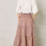 Kylie Midi Skirt Cappuccino White Stripe