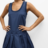 Denver Pleated Tank Mini Dress Midnight