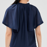 Ludovica Short Sleeve V Neck Top Midnight