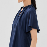 Ludovica Short Sleeve V Neck Top Midnight