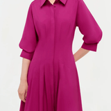 Jazz Pintuck Midi Dress Magenta