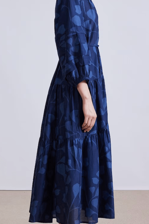 Trinidad Maxi Dress Indigo Trellis