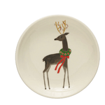 4" Round Stoneware Plate w/ Holiday Image