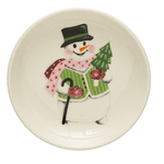 4" Round Stoneware Plate w/ Holiday Image