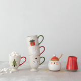 10 oz. Hand-Painted Embossed Stoneware Mug w/ Holiday Image