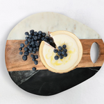 Marble & Acacia Wood Cheese/Cutting Board w/ Handle