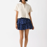 LoveShackFancy Ruffle Mini Skirt Navy Nightfall