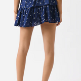 LoveShackFancy Ruffle Mini Skirt Navy Nightfall