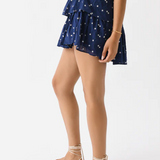 LoveShackFancy Ruffle Mini Skirt Navy Nightfall