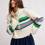 Striped Greta Half Zip Sugar Swirl Combo
