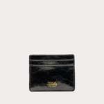 Card Case Crinkled Leather Black