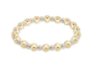 Extends Pearl Grateful Pattern 4MM Bead Bracelet - 6MM Gold