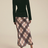 The Favorite Skirt Sangria Blush Plaid