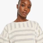 Waiting In The Wings Grey And Cream Stripe Boxy Tee