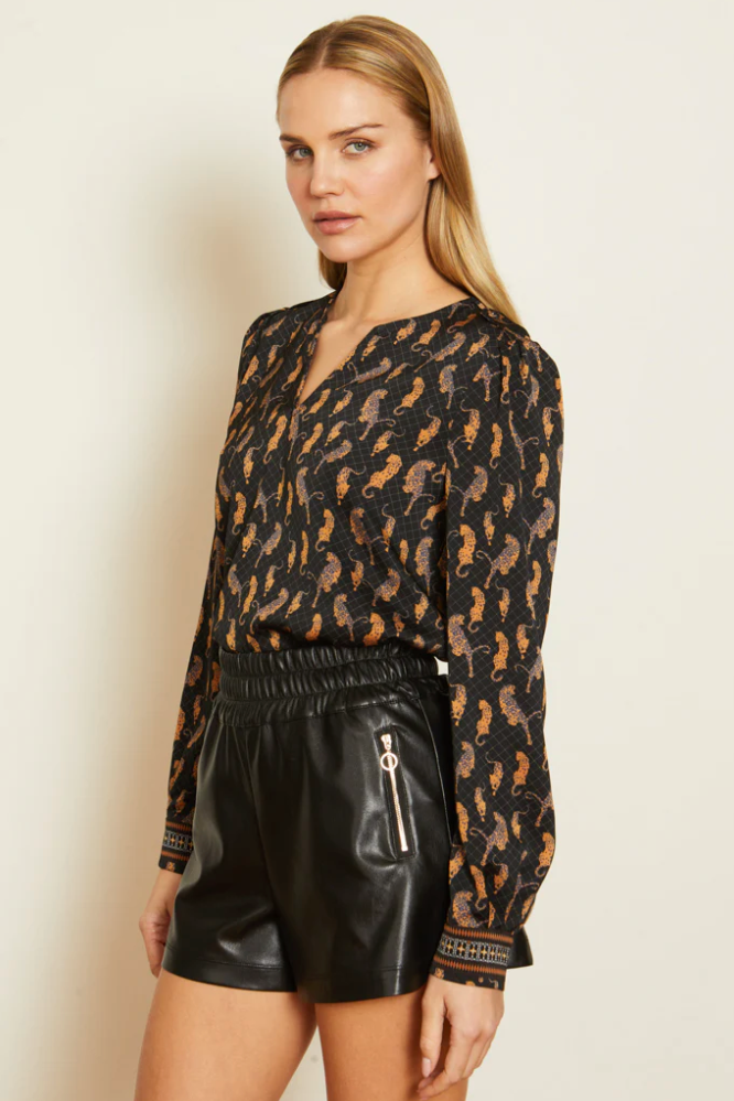 Arlette Stamped Leopard Top