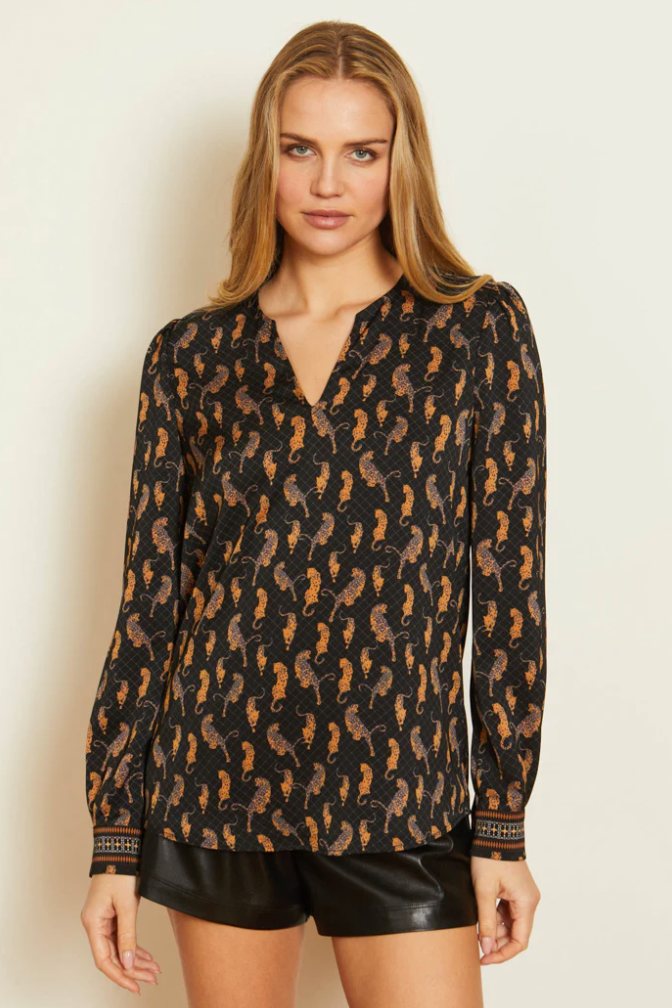 Arlette Stamped Leopard Top