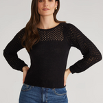 Brigid Puff Sleeve Mesh Pullover Sea Salt