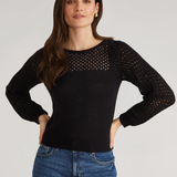 Brigid Puff Sleeve Mesh Pullover Sea Salt