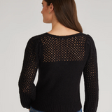 Brigid Puff Sleeve Mesh Pullover Sea Salt