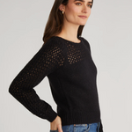 Brigid Puff Sleeve Mesh Pullover Sea Salt