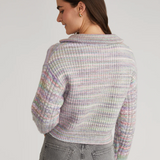 Jackie Spacedye Zip Front Pullover Lavender Multi