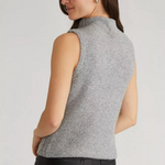 Kendall Funnel Neck Cable Vest Smoke Grey