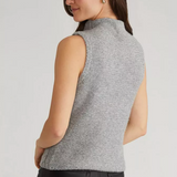 Kendall Funnel Neck Cable Vest Smoke Grey