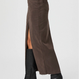 Angela Maxi Skirt w/ Raw Hem Rich Chocolate