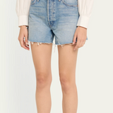 The Skipper Short N Long Fray Denim Short