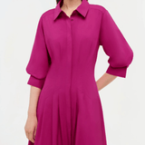 Jazz Pintuck Midi Dress Magenta