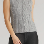 Kendall Funnel Neck Cable Vest Smoke Grey