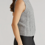 Kendall Funnel Neck Cable Vest Smoke Grey