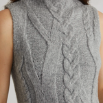 Kendall Funnel Neck Cable Vest Smoke Grey