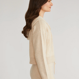 Laura Cropped Henley Hoodie Wheat