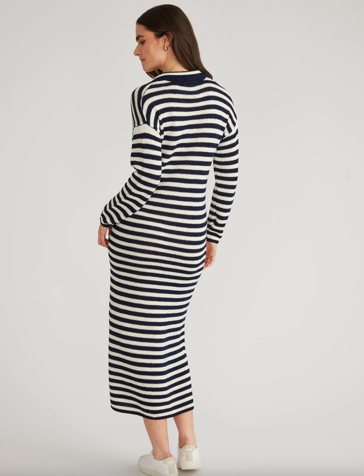 Raya Striped Polo Dress Dark Blue Multi